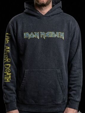 Vintage 2004 Iron Maiden Live After Death Pullover Hoodie Black Y2K